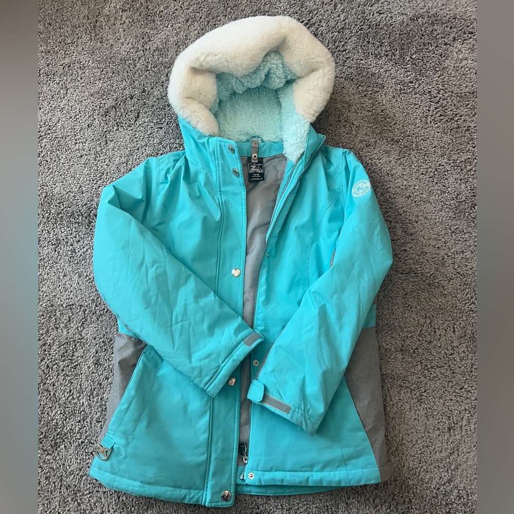 ZeroXposure Girls 3-in-1 Jacket, size 14-16 and Matching Gloves